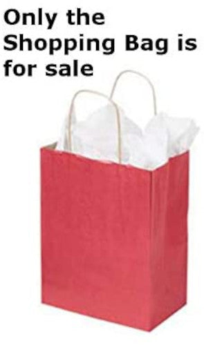 Red Paper Medium Shopping Bags 8 x 4.5 x 10.25 Inches - Case of 100