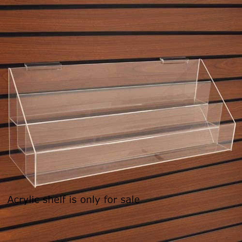 3 Tier Acrylic Shelf 24 W x 8 D x 9 H Inches for Slatwall