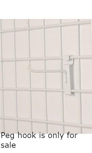 White Peg Hooks 4 Inches Long for Wire Gridwall - Count of 25
