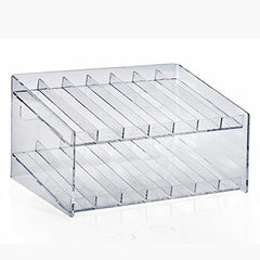 2 Tier Cosmetic Display Tray 12 W x 8.5 D x 6.5 H Inches with 14 Compartments