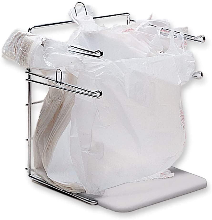 Chrome Bagging Bag Holder 12D x 12.25W x 15H Inches with Plastic Base