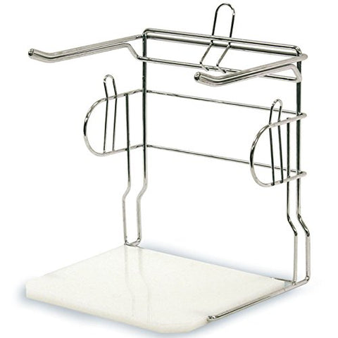 Chrome Bagging Bag Holder 12D x 12.25W x 15H Inches with Plastic Base