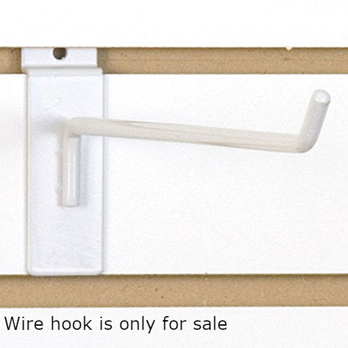 Slatwall Wire Hooks in White 12 L x 0.25 D Inches - Count of 25