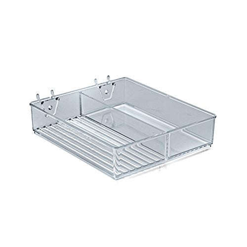 2 Compartment Trays in Clear 1.5 H x 6.5 W x 7.5 L Inches - Lot of 2