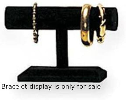 1 Tier Necklace and Bracelet Display in Black Velvet 7.25 W x 5 H Inches