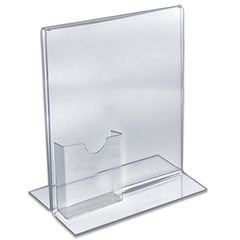 L Shaped Sign Holders in Clear 11 H x 8.5 W Inches with Card Pocket - Lot of 10