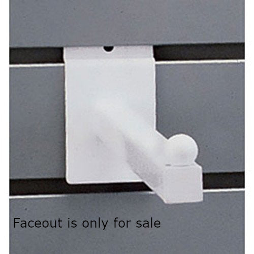 Square Tubing Faceouts in White 12 Inches Long for Slatwall - Box of 25