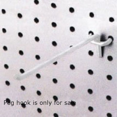 Peg Hooks in White 4 Inches Long for Metal Pegboard - Count of 50