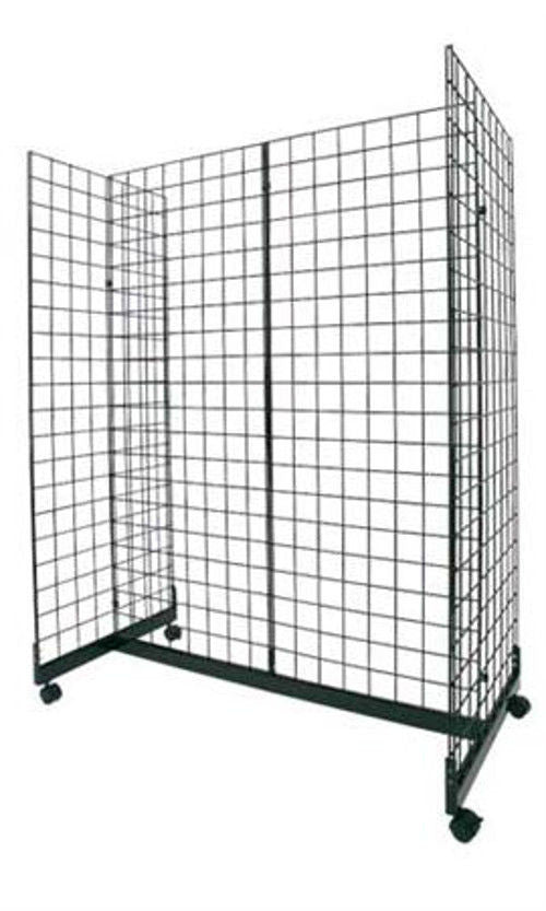 Black Grid Gondola 24 W x 48 L Inches Includes Grid Panels, Base and Connectors