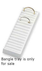 21 Slots Faux Leather Bangle Trays in White 4 W x 14 L x 1 H Inches