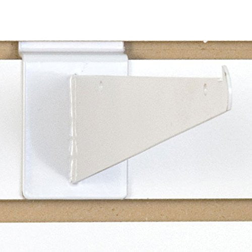 Heavy Duty Slatwall Shelf Bracket in White 10 Inches Long