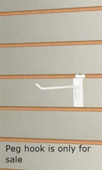 Slatwall Peg Hooks in White 4 Inches Long - Count of 100