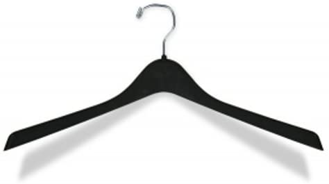Outerwear Hangers in Contoured Black Plastic 17 Inches Long - Case of 100