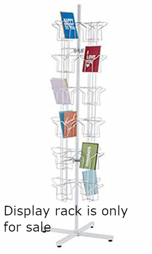 Greeting Card Display Rack in White 65 H x 16 D Inches with 48 Pockets ...