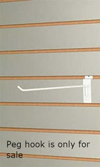 Peg Hooks in White 10 Inches Long for Slatwall - Set of 50