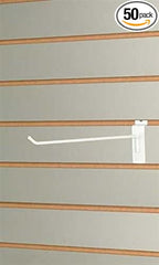 Peg Hooks in White 10 Inches Long for Slatwall - Set of 50