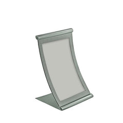 Curved Metal Frame Sign Holder in Silver 5.5 W x 8.5 H Inches