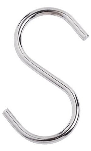 S Shaped Designer Hooks in Chrome 4 H Inches for Hangrail Rack - Lot of 10