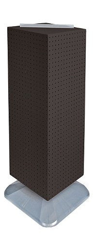 4 Side Pegboard Tower Display in Black 14 W x 40 H Inches On Revolving Base