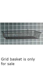 Mini Wire Grid Basket in Black 24 x 12 x 4 Inches for Slatwall