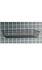 Mini Wire Grid Basket in Black 24 x 12 x 4 Inches for Slatwall