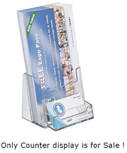 Single Brochure Holders in Clear 4 W x 3.75 D x 7.25 H Inches - Lot of 10