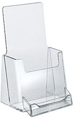 Single Brochure Holders in Clear 4 W x 3.75 D x 7.25 H Inches - Lot of 10
