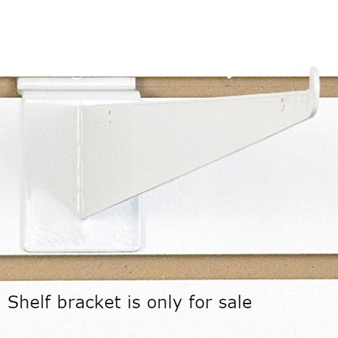 Slatwall Shelf Brackets in White 14 Inches Long  - Box of 25