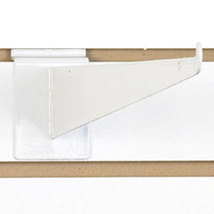 Slatwall Shelf Brackets in White 14 Inches Long  - Box of 25