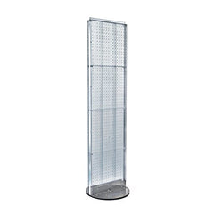 2 Side Pegboard Display in Clear 16 W x 60 H Inches on Revolving Base