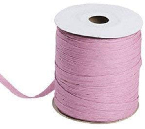 Raffia Paper Ribbon in Rose 0.5 W Inch x 100 Yds Per Roll