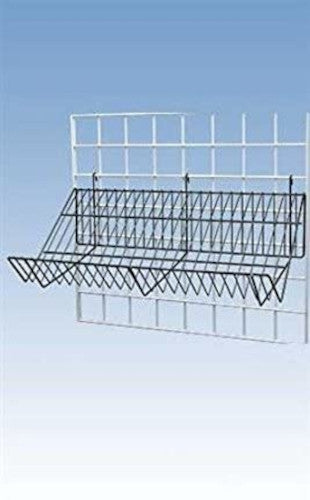 Downslope Shelf in Black 48 L x 12 D x 6.5 H Inches for Wire Grid