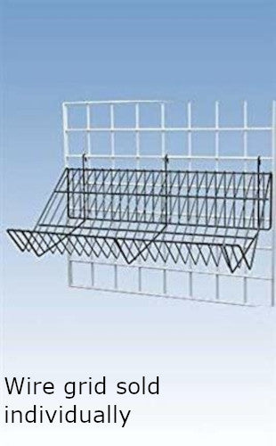 Downslope Shelf in Black 48 L x 12 D x 6.5 H Inches for Wire Grid