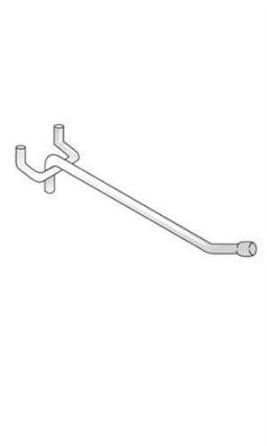 Peg Hooks in Chrome 4 Inches Long for Pegboard Holes - Pack of 20