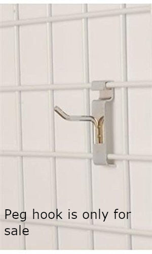 Peg Hook in Chrome 2 H Inches for Wire Gridwall - Count of 50