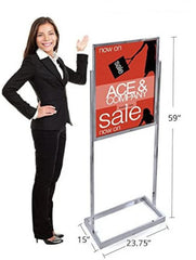 Single Frame Sign Easel in Metal 22 W x 28 H Inches