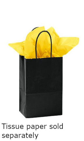 Paper Small Shopping Bags in Black 5.25 x 3.25 x 8.75 Inches - Count of 25