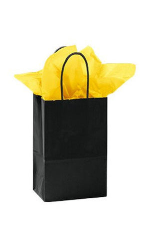 Paper Small Shopping Bags in Black 5.25 x 3.25 x 8.75 Inches - Count of 25