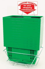 Plastic Baskets in Green 17 L X 11.5 W X 9 D Inches with Stand - Set of 12