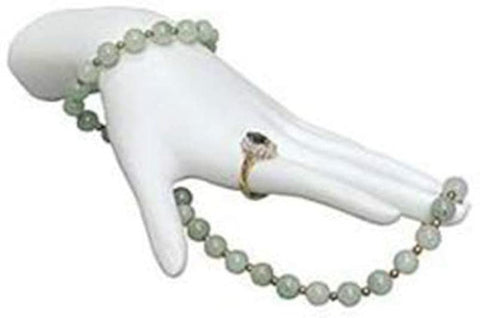 White Bracelet and Ring Display Hand 8 Inches Long