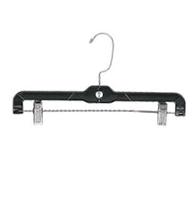 Plastic Skirt and Pant Hangers in Black 14 Inches Long with Hook - Pack of 100