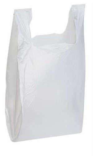 Plastic Medium T-Shirt Bags in White 11.5 X 6 X 21 Inches - Case of 1000