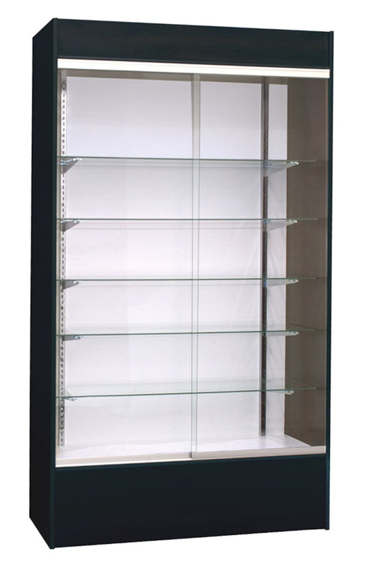 Wall Mount Unit Display in Black 84 H x 18 D x 48 W Inches