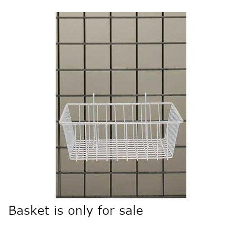 Mini Wire Grid Basket in White 12 L x 12 W x 4 D Inches