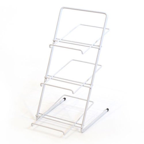 Slanted Wire Countertop Rack in White 7 W x 10 D x 14 H Inches