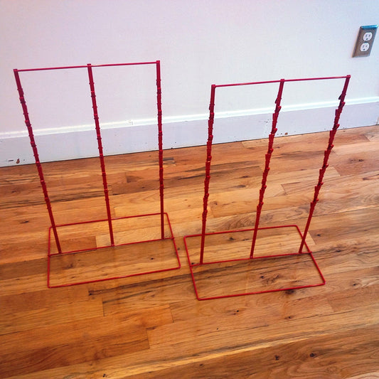 TWO - Red 3 Round Strip 6" Apart 39 Chip Counter Potato Chip Display Rack