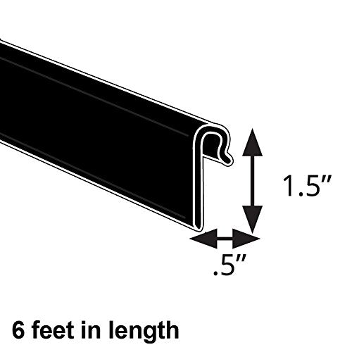 Gridwall Extrusion in Black 0.5 W x 1.5 H x 72 L Inches - Box of 5