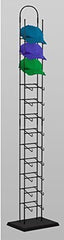 12-Tier Hat Rack Tower in Black 80 H x 10 W x 6 D Inches on Wood Basez