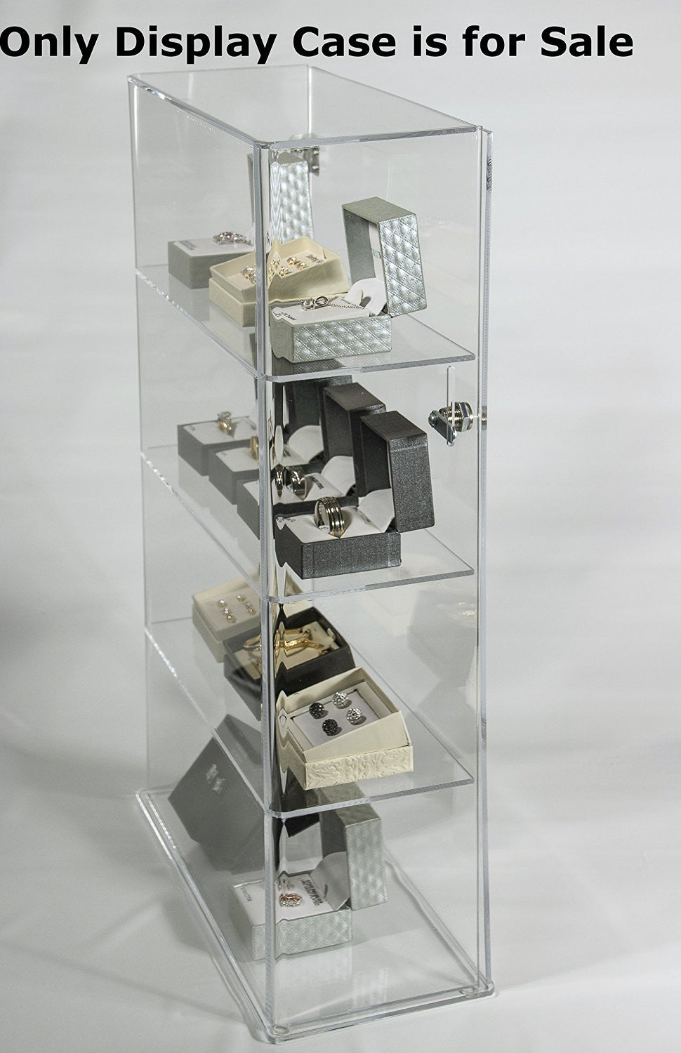 4 Tier Acrylic Display Case 10.25 x 4.25 x 18.25 Inches with Lockable Door