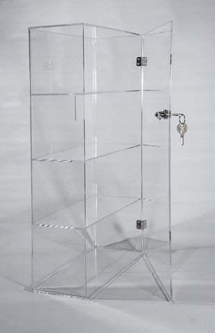 4 Tier Acrylic Display Case 10.25 x 4.25 x 18.25 Inches with Lockable Door